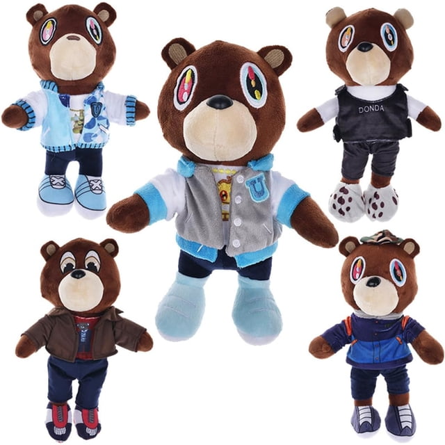 Piezas Peluche De Oso Kanye,Lindo Juguete De Peluche De Oso Kanye, Oso De Peluche De Dibujos Anims, Muñeco De Peluche, Oso De Peluche Suave Kanye (#2: 2 Piezas)