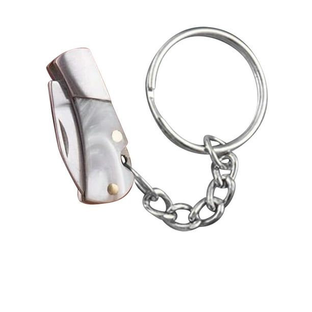 pstuiky Mini cuchillo plegable llavero desmontar el cuchillo de entrega doblar el cuchillo pequeño bolsillo su llavero cuchillo llevar cuchillo de regalo 2 piezas