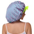 thumbnail image 3 of Gorro satinado Vettres para cabello rizado, seda, doble capa, rojo y verde, 3 of 6