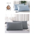 thumbnail image 4 of Funda de almohada de 2 piezas de lujo de color sólido, cómoda, suave e hipoalergénica, para una buena noche de sueño, color negro, gris y rosa, 4 of 5