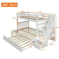 thumbnail image 6 of Harper & Bright Designs Twin over Twin/Full Bunk Bed with Twin Size Trundle, White, 6 of 8