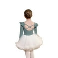 thumbnail image 2 of ‌LYMAYTER Toddler Girls Kids Criss-Cross Back Ballet Tutu Dress Long Sleeve Leotard Ballerina Outfit‌ 3Y-11Y, 2 of 8