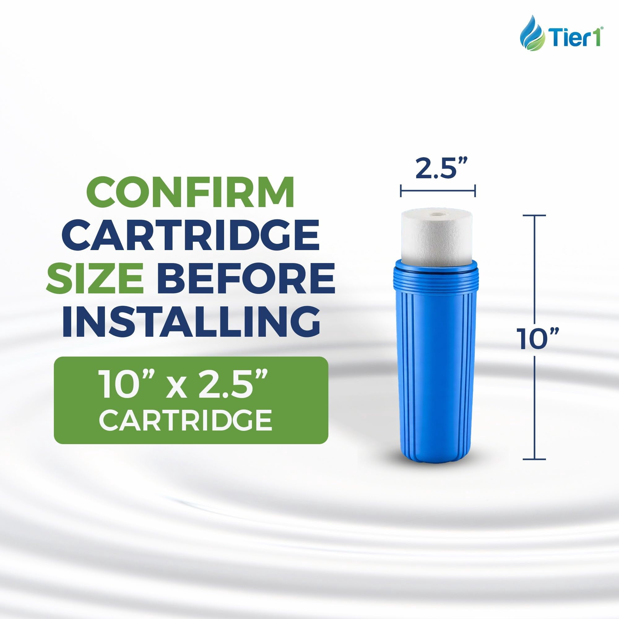 Tier1 1 Micron 10 Inch x 2.5 Inch | 4-Pack Spun Wound Polypropylene Whole House Sediment Water Filter Replacement Cartridge | Compatible with Pentek P1, PX01-9-78, SDC-25-1001, Home Water Filter