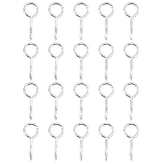 Zeiwohndc 20Pcs Metal Small Tapping Screw Hook Rings Stainless Steel Eyelet Screws
