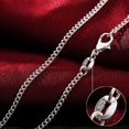 thumbnail image 1 of 925 Sterling Silver 40-75CM LONG 2mm Width Side Chain Necklace For Women Man Fashion Wedding Charm Jewelry, 1 of 5