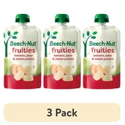 (3 pack) Beech-Nut Fruities Stage 2 Baby Food, Banana Pear & Sweet Potato, 3.5 oz Pouch