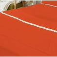 thumbnail image 7 of DNG Creations 4 Piece Pom Pom Sheet Set 100% Egyptian Cotton, White Pom-Pom Fringe Solid Pattern 12 Inch Deep Pocket ( Solid Orange - Twin ), 7 of 7