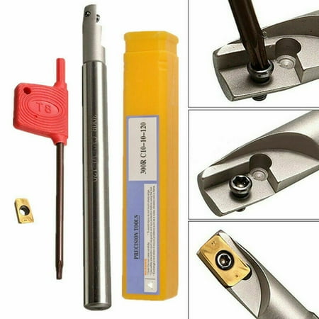 

BCLONG Lathe Turning Tolo BAP300R C10-10×120-1T Boring Bar +APMT1135PDER Insert +Wrench