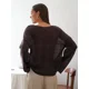 thumbnail image 5 of Suéter fino de cuello redondo para mujer, Jersey informal de manga larga, holgado, ropa de calle para principios de otoño, 5 of 5