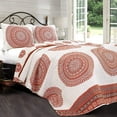 thumbnail image 2 of Lush Decor Shaila Medallion Quilt Tangerine 3Pc Set Full/Queen, 2 of 5