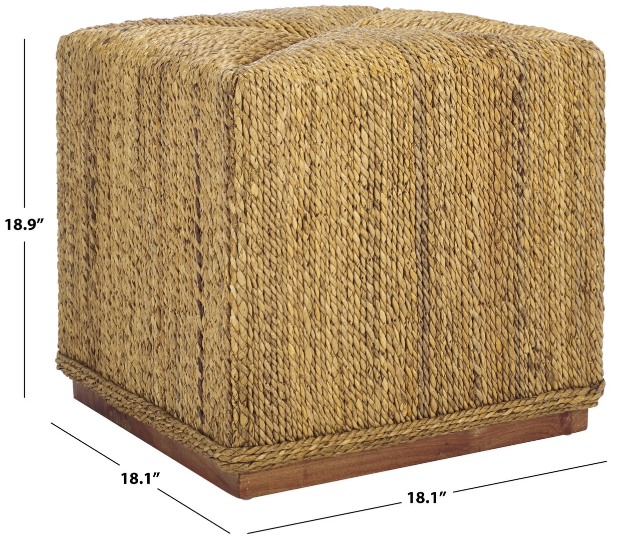 Safavieh Couture Donnabella Woven Abaca Ottoman, Natural
