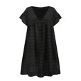 thumbnail image 4 of Felwors Robe Manches Courtes Mini Taille Sexy Robe Décontractée Cou Haut Fluide Femmes Robe de Femmes, 4 of 7