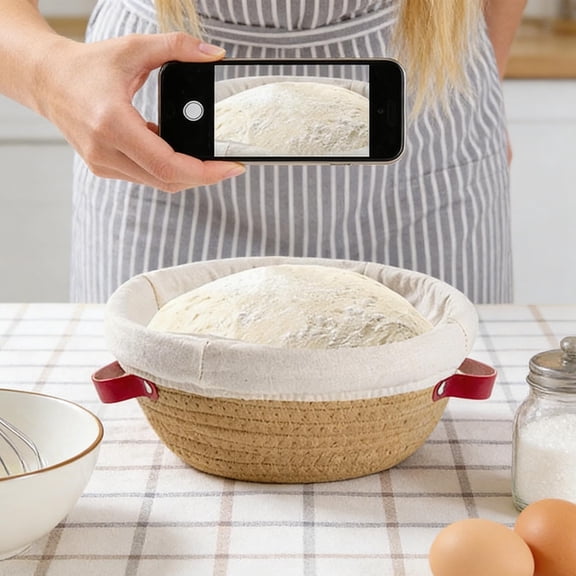 Bread Proofing Basket Handmade Rattan Woven Round Brotform for Home Baking Essential Sourdough Baking Supplies