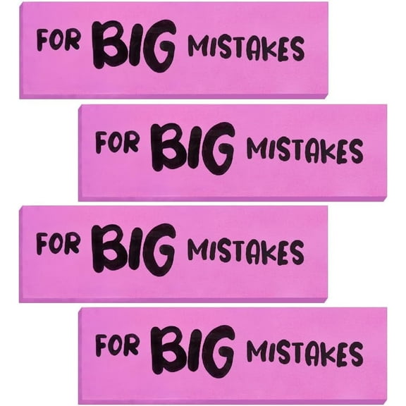 ArtCreativity Novelty Pink Pencil Erasers, 4-Pack