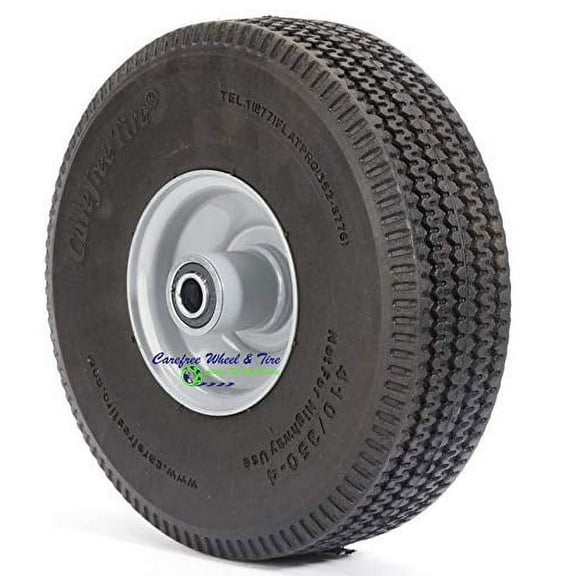 Handtruck 410/350-4 Carefree Wheel with 2 1/4" Off Centered Hub and Semi Precision Bearings 5/8" Semi-Precision Bearings