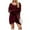 Wine, variant on CharmCyan Women’s Long Sleeve V Neck Loose Fit Knitted Sweater Dress Casual Pullover Soft Ribbed Knitwear for Autumn Winter Daily Wear Beige L