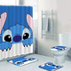 thumbnail image 5 of Disney-cortina de ducha de Stitch para baño, juego de cortinas impermeables de Anime con gancho, alfombra de baño suave, cubierta de inodoro, regalo de decoración, 4 piezas, 5 of 5