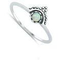 thumbnail image 4 of CHOOSE YOUR COLOR White Simulated Opal Wholesale Bali Ring .925 Sterling Silver Band CZ Female Size 7, 4 of 4