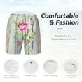 thumbnail image 5 of Balery Vintage Wood Background with Floral Mens Swim Trunks Swim Shorts for Men Quick Dry Inseam Beach Shorts with Compression Liner Pocket-X-Large, 5 of 9
