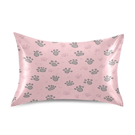 Cute Footprints Luxury Silky Soft Pillowcase Standard Size Wrinkle Resistant Envelope Closure 20x26in