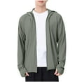 thumbnail image 2 of LOVZFMLL Jackets for Men Summer Men's Casual Fashion Solid Color Long Sleeved Hooded Drawstring Loose Sun Protection, 2 of 5