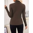 thumbnail image 2 of Women'S Long Sleeve Shirts Fall Fashion Basic Thermal Underwear Tops Winter Clothes 2025 Coffee Color S, 2 of 6