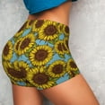thumbnail image 4 of Logiee Sunflowers Print Women's Biker Shorts,Workout Gym Shorts,Scrunch Shorts,Tummy Control Hidden Scrunch Running Yoga Shorts-, 4 of 8