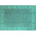 thumbnail image 1 of Ahgly Company Machine Washable Indoor Rectangle Oriental Turquoise Blue Traditional Area Rugs, 2' x 3', 1 of 4