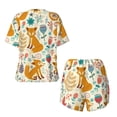 thumbnail image 5 of Lsque Whimsical Fox Floral Garden Women's Short-Sleeved Pajama Set - 2 Piece Soft and Lightweight Sleepwear Set-Small, 5 of 9