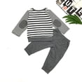 thumbnail image 2 of Kayannuo Baby Girl Clothes Long Sleeve Fall Winter Newborn Baby Boys Long Sleeves Stripe Tops+Pants Infant Outfits Clothes Sets,Gray, 2 of 9