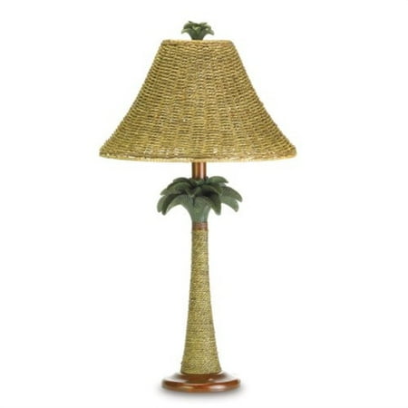 Palm Tree Desk Lamp VERDUGO GIFT 37989 Rope Style Light Tropical Decor PALM TREE RATTAN LAMP 13.5