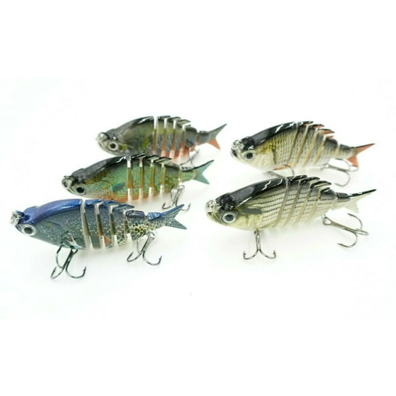 Jointed Fishing Lure Set Swim bait Multi Jointed Slow Crank 5PACK