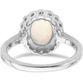 thumbnail image 5 of Solid 14k White Gold Created Opal and Diamond Halo Ring - Ring Size 7.0, 5 of 8