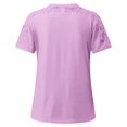 thumbnail image 5 of CHOK Offres Cyber&Monday Hauts d'Été pour Femmes T-Shirts Amples Patchwork pour Femmes Blouses et Hauts en Dentelle Florale Tendance Tunique à Manches Courtes Col Rond Grandes Tailles pour Femmes, 5 of 5