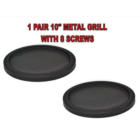 1 Pair 10" INCH CAR SPEAKER WOOFER STEEL MESH GRILLS WITH SPEED CLIPS AND SCREWS PROTECT YOUR SPEAKERS