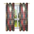 thumbnail image 7 of Yayeee Window Curtains Set of 2 for Living Room Light Filtering 63"x42", Dark Tartan Pattern, 7 of 7