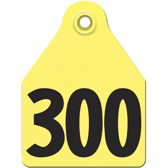 Agritags AgriLabs Large Numbered AgriTags 276-300 Yellow, 1 Count