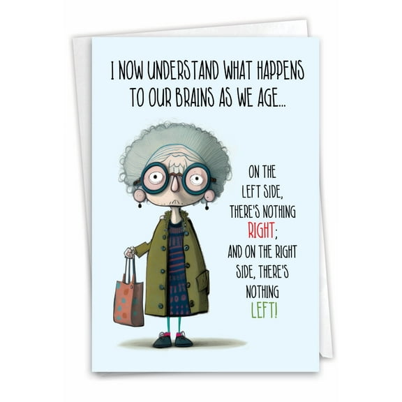 NobleWorks Funny Birthday Greeting Card with 5 x 7 Inch Envelope (1 Card) Bday Right Brain C10064BDG