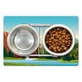 thumbnail image 1 of Nature Pet Mat for Food and Water, Summer Landscape Image with Waterfall at the Mountain near Green Forest Scenery, Non-Slip Rubber Mat for Dogs and Cats, 18" X 12", by Ambesonne, 1 of 2