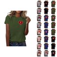 thumbnail image 1 of T-shirts de la Saint-Valentin pour Femmes 2026 Mode Manches Courtes Col Rond Cœur Graphique, 1 of 4