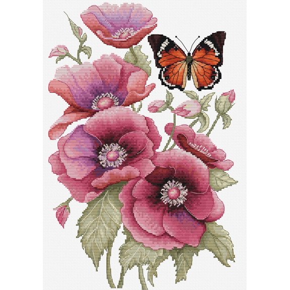The Scent of Anemones B7037L Counted Cross-Stitch Kit