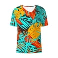 thumbnail image 5 of Favoffer Women's Printed Shirt Loose Tunic Short Sleeve Button Casual Daily Spring Summer Blouse, 5 of 5