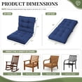 thumbnail image 2 of Pakunoda Chairs Cushions 42" X 21" Tufted Non Slip Pad Seat and Seatback 4 Set Cushion with Ties for Patio Outdoor & Indoor Rocking Chair, Blue, 2 of 8