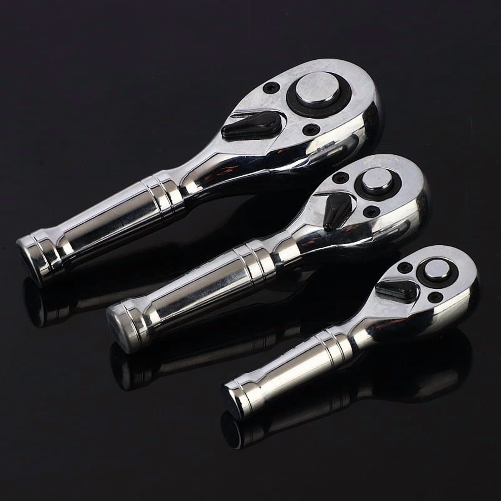 Ratchet Set, 1/4", 3/8", 1/2" Drive Ratchet Handle Wrench 72-Tooth Quick-Release Reversible, Gift for Men Mechanic Hand Tools