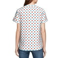 thumbnail image 7 of Wukai Red Blue Polka Dots Youth Unisex Short Sleeve T-Shirt for Boys, Girls, Teens, and Kids-Large, 7 of 7