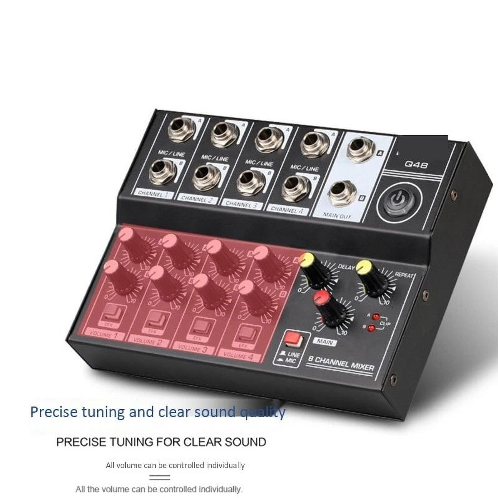 Mixer Professional 8 Channel Console Dj Digital Center Mobile Interface Portable Sound Frequency Table Amplify Card Mixing ,Precision Control