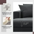 thumbnail image 3 of 100.4*64.6" Modern Sectional Sofa,L-shaped Couch Set with 2 Free pillows,4-seat Polyester Fabric Couch Set with Convertible Ottoman for Living Room, Apartment, Office, Black, 3 of 10
