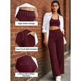 thumbnail image 4 of NELEUS Womens 27" Wide Leg Pants Athletic Yoga Leggings Casual Sweatpants Stretch Dress with Pockets,Wine Red,US Size XL, 4 of 11