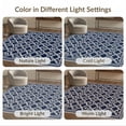 thumbnail image 7 of ODIKA 2'x3' Navy Blue Geometric Trellis Diamond Motif Washable Accent Rug Intricate Quatrefoil Lattice Framework With Ornate Star Cross Pet Friendly, Bedside Mat for Bedroom, Nursery, RV, 7 of 7
