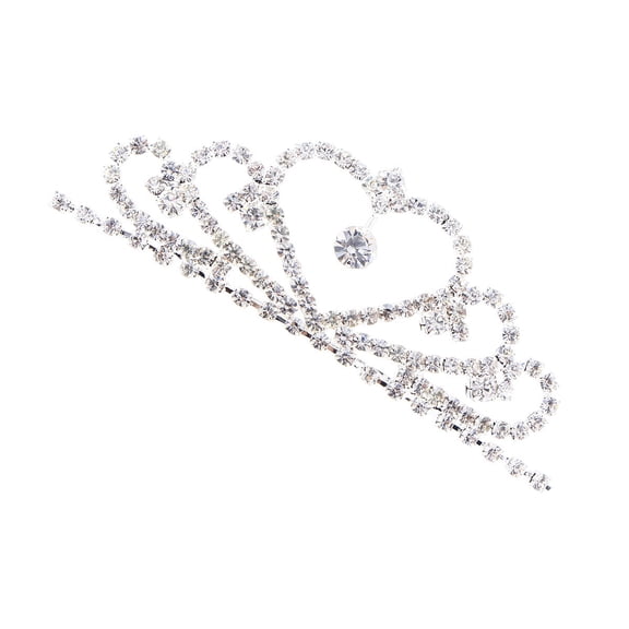 Raindrops Little Girl Crown Tiara Comb Rhinestone Metal 1Pack